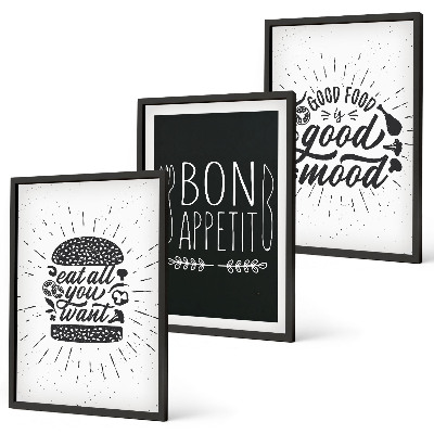 Triptih u okviru Grafički slogani za hranu i kulinarske proizvode