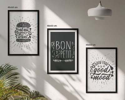 Triptih u okviru Grafički slogani za hranu i kulinarske proizvode