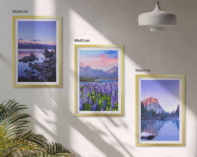 Zidna galerija Krajolici planina s vodom i nebom