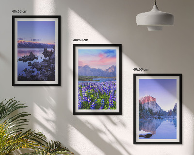 Zidna galerija Krajolici planina s vodom i nebom