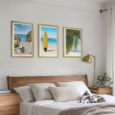 Set 3 slike u okviru Plaže za odmor valovi palme