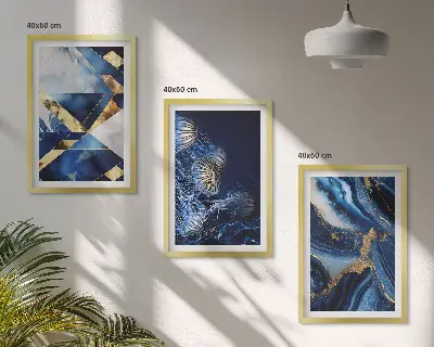Apstraktni elegantni uzorci set od 3 slike u okviru