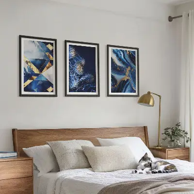 Apstraktni elegantni uzorci set od 3 slike u okviru