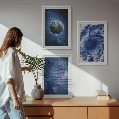 Zemlja svemirska oluja galaksija triptih u okviru