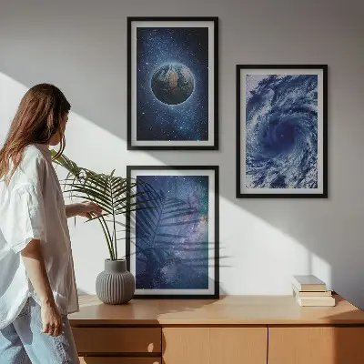 Zemlja svemirska oluja galaksija triptih u okviru