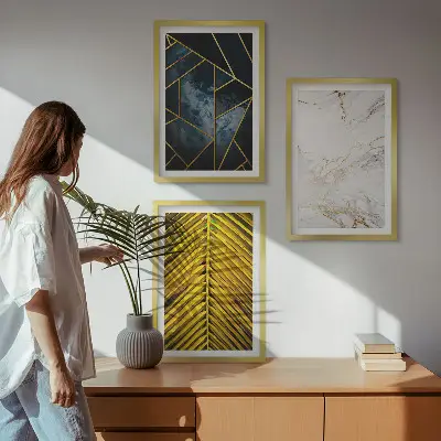 Zidna galerija s geometrijskim uzorcima i vegetacijom