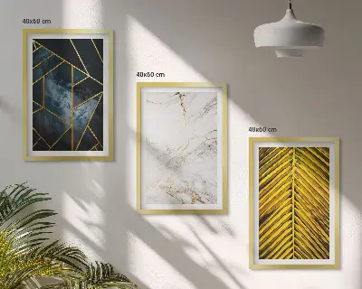 Zidna galerija s geometrijskim uzorcima i vegetacijom