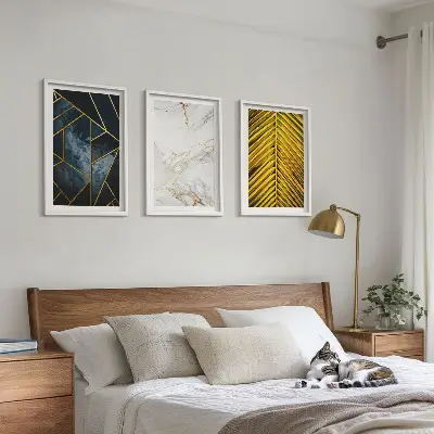Zidna galerija s geometrijskim uzorcima i vegetacijom