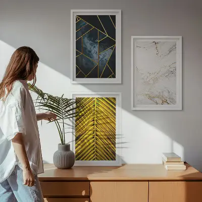 Zidna galerija s geometrijskim uzorcima i vegetacijom