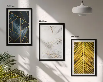 Zidna galerija s geometrijskim uzorcima i vegetacijom