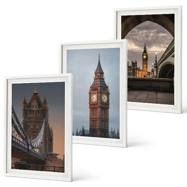 Sat Big Bena na Londonskom mostu triptih u okviru