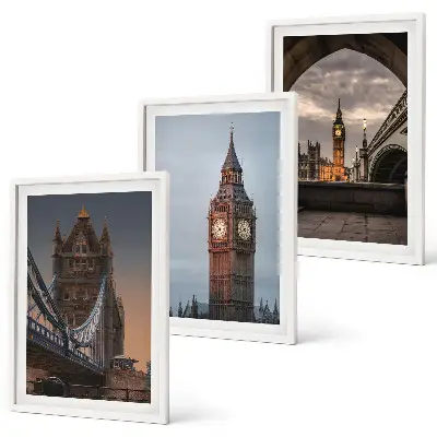 Sat Big Bena na Londonskom mostu triptih u okviru