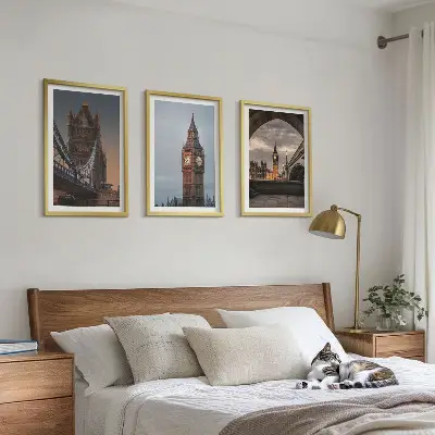 Sat Big Bena na Londonskom mostu triptih u okviru