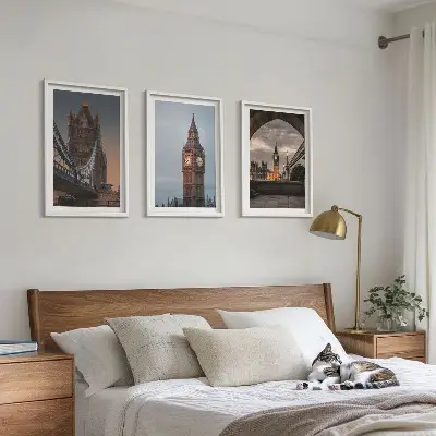 Sat Big Bena na Londonskom mostu triptih u okviru