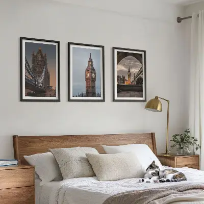 Sat Big Bena na Londonskom mostu triptih u okviru