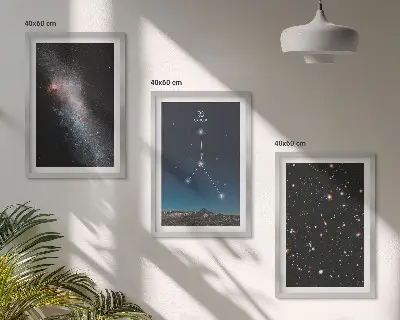 Set od 3 slike u okviru Zviježđe svemirske galaksije Rak set od 3 slike u okviru s motivom zviježđa galaksije Rak