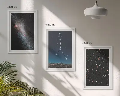 Set od 3 slike u okviru Zviježđe svemirske galaksije Rak set od 3 slike u okviru s motivom zviježđa galaksije Rak