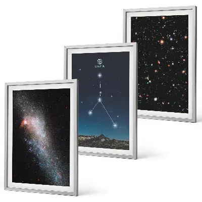 Set od 3 slike u okviru Zviježđe svemirske galaksije Rak set od 3 slike u okviru s motivom zviježđa galaksije Rak