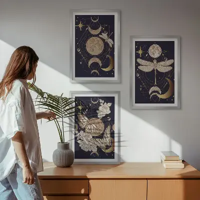 Zidna galerija prirodni motivi mjesečeva cvijeća