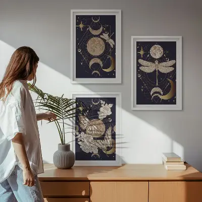 Zidna galerija prirodni motivi mjesečeva cvijeća