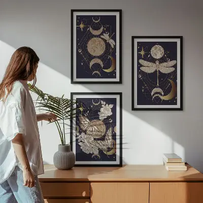 Zidna galerija prirodni motivi mjesečeva cvijeća