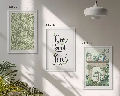 Set od 3 slike u okviru motivi zelenog lišća biljaka