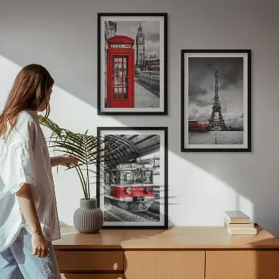 Triptih ikona London i Pariz u okviru