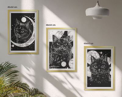 Zidna galerija Crne mačke na Mjesecu u svemiru