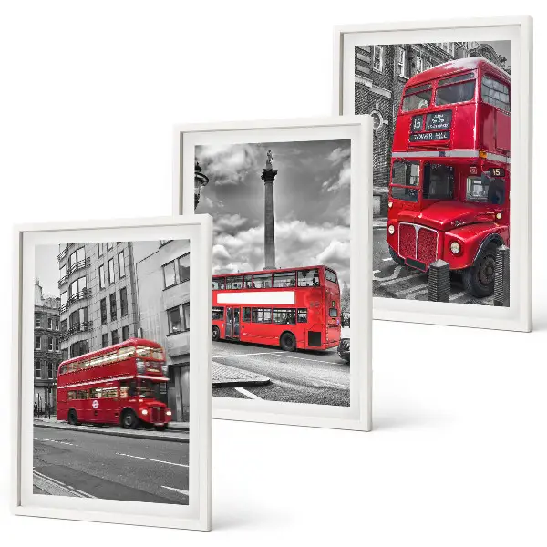 Set 3 slike Crveni autobusi u Londonu u okviru