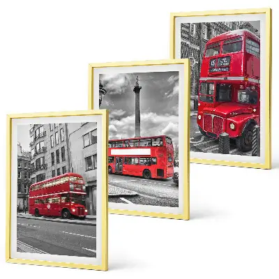 Set 3 slike Crveni autobusi u Londonu u okviru
