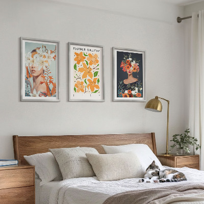 Set 3 slike u okviru Cvjetni portreti s buketima