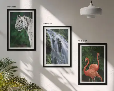 Zidna galerija tigrovi, vodopad, plamenci i priroda