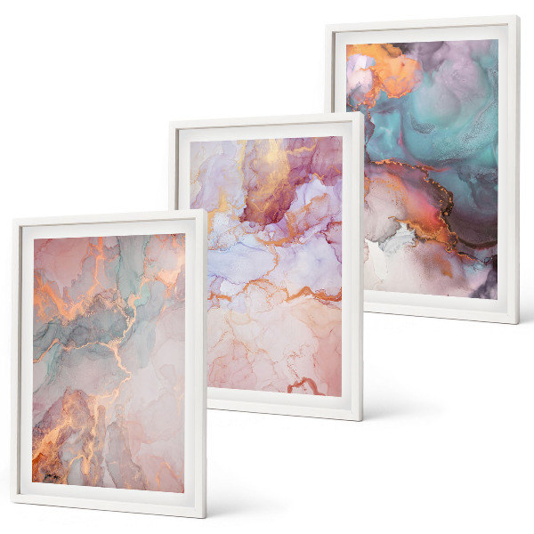 Set 3 slike u okviru Apstraktni pastelni uzorci
