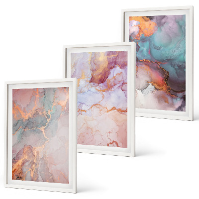 Set 3 slike u okviru Apstraktni pastelni uzorci
