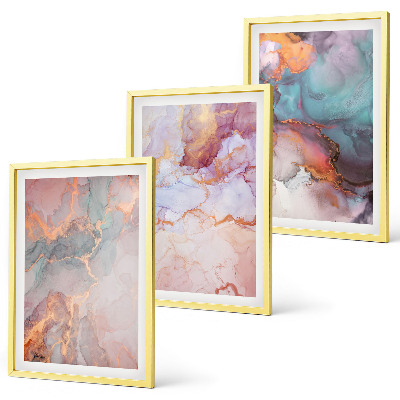 Set 3 slike u okviru Apstraktni pastelni uzorci