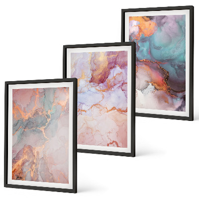 Set 3 slike u okviru Apstraktni pastelni uzorci