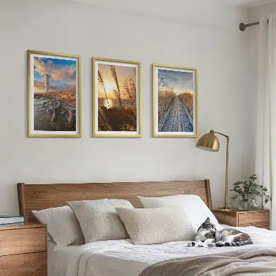 Set 3 slike Travnati mol svjetionika u okviru