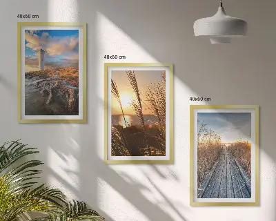 Set 3 slike Travnati mol svjetionika u okviru