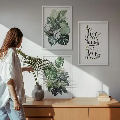 Zidna galerija lisnato bilje koje živi, smije se i voli