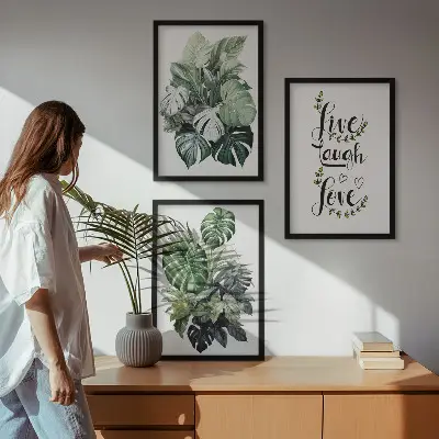 Zidna galerija lisnato bilje koje živi, smije se i voli