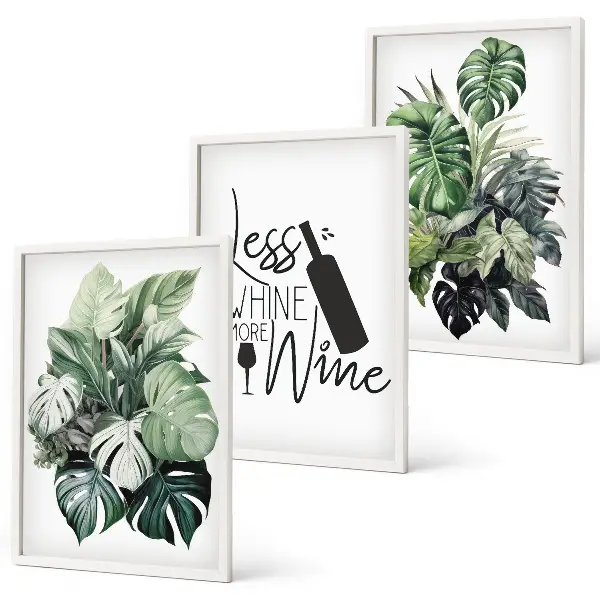 Set 3 slike u okviru motivi listova vinove loze