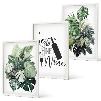 Set 3 slike u okviru motivi listova vinove loze