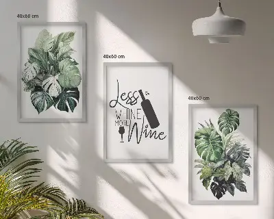 Set 3 slike u okviru motivi listova vinove loze