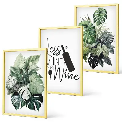 Set 3 slike u okviru motivi listova vinove loze