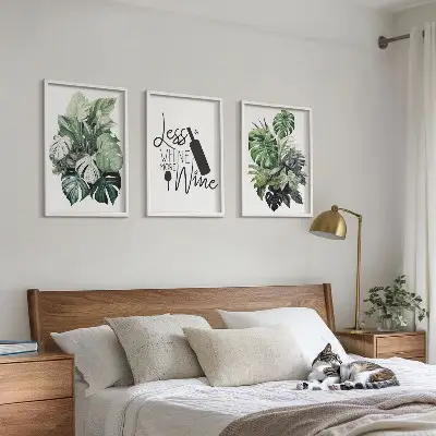 Set 3 slike u okviru motivi listova vinove loze
