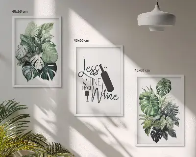 Set 3 slike u okviru motivi listova vinove loze