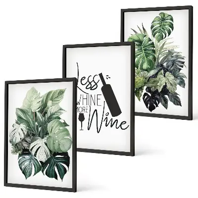 Set 3 slike u okviru motivi listova vinove loze