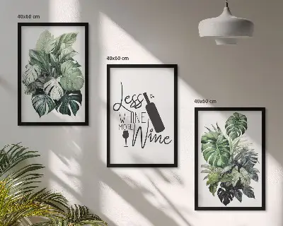 Set 3 slike u okviru motivi listova vinove loze