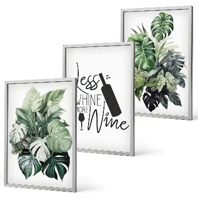 Set 3 slike u okviru motivi listova vinove loze
