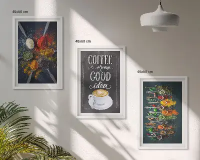 Zidna galerija sa motivima začina, kave, bilja i uzoraka